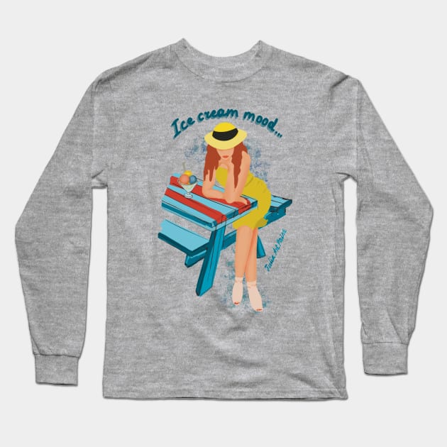 Ice cream mood Long Sleeve T-Shirt by JuliaArtPaint